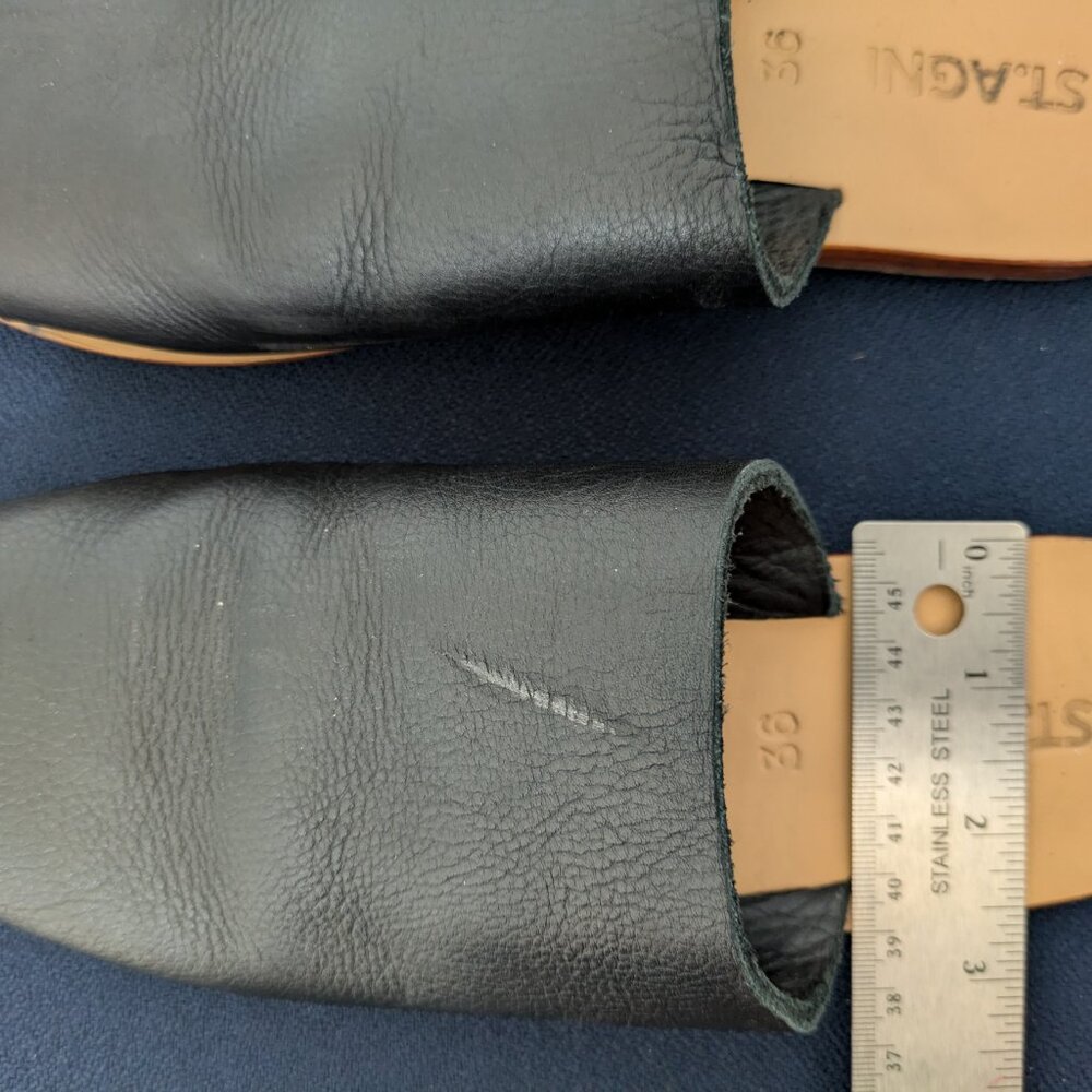 St Agni Leather Slides (Black) - Picture 13 of 14
